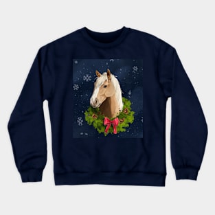 Snowy Holiday Horse Crewneck Sweatshirt